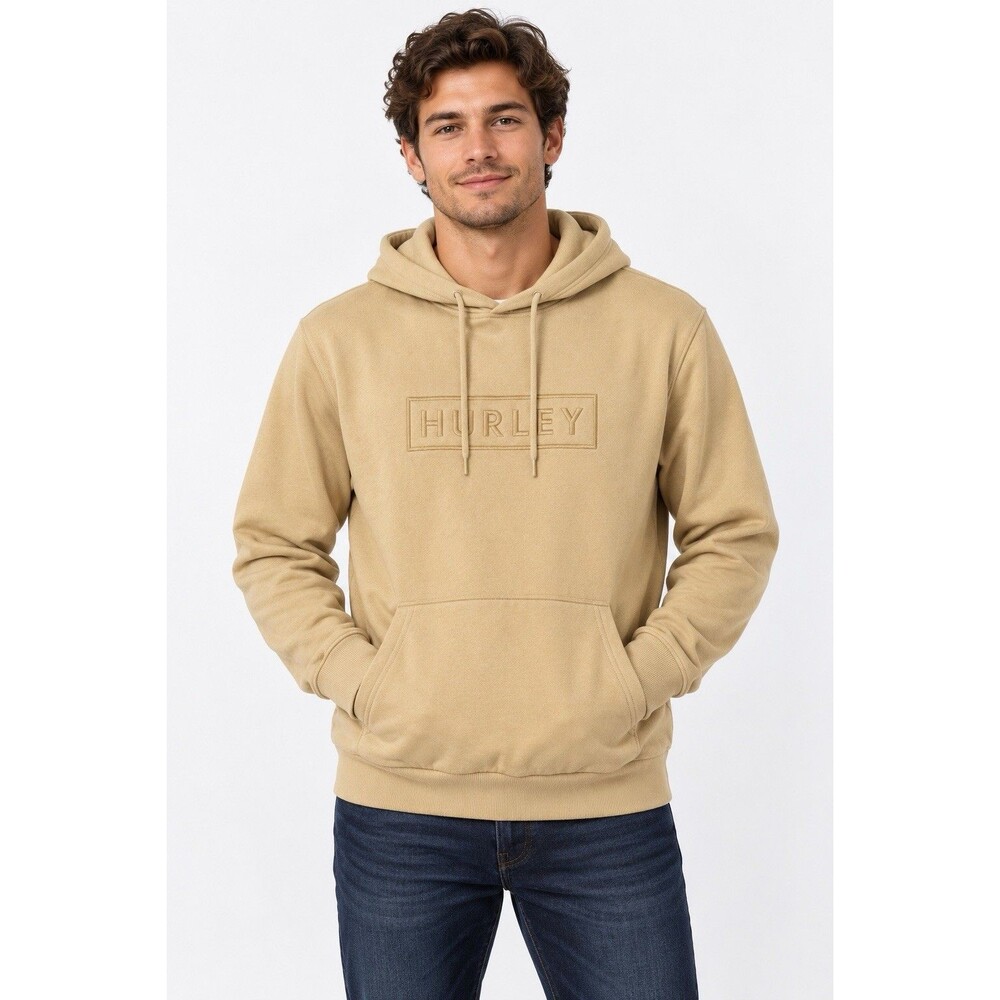 Hurley Gold Pullover Hoodie Hooded Box Embroidered Logo Sweatshirt Men’s Small